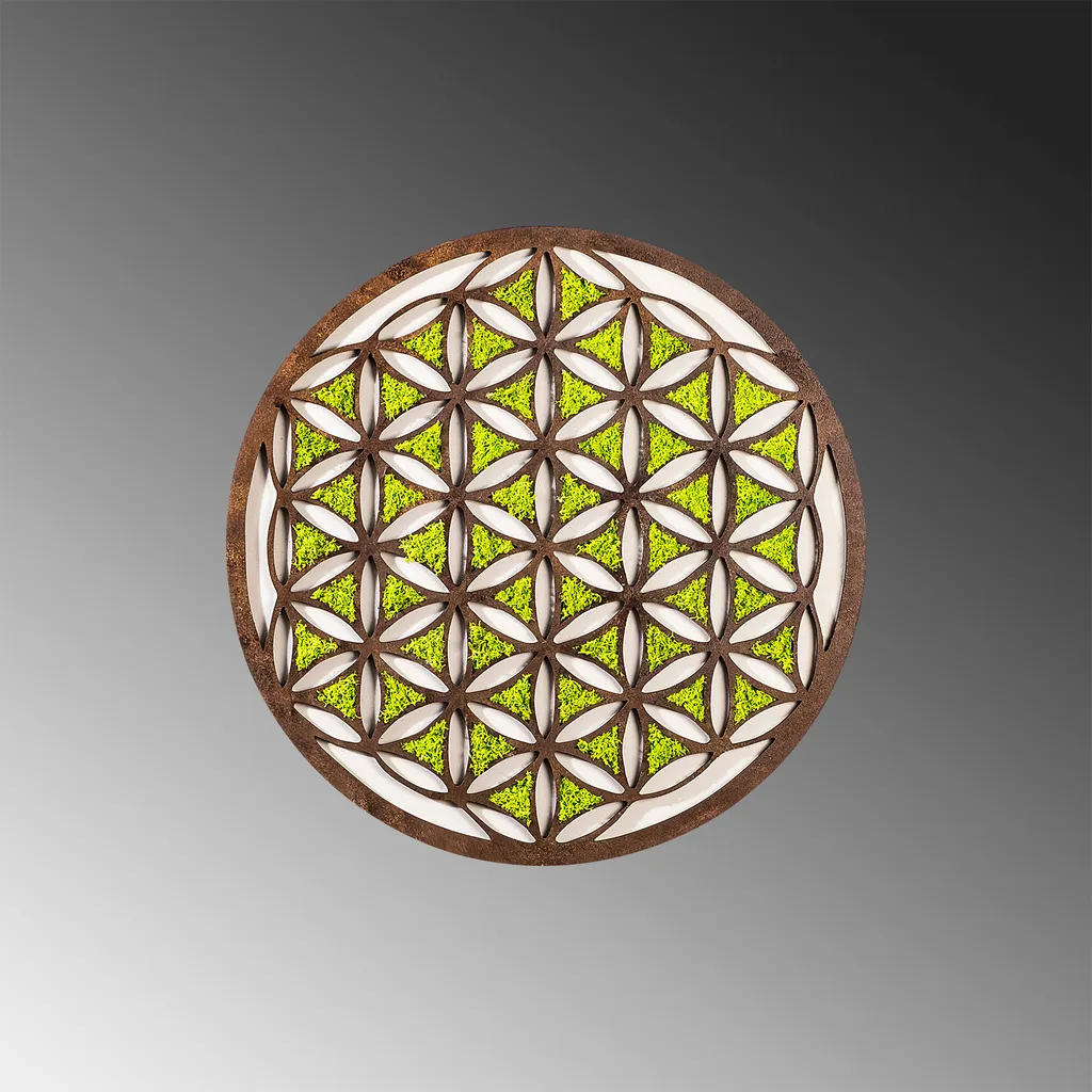 Wallity Décoration Murale Géométrique Verte en MDF - Design 44x44 cm