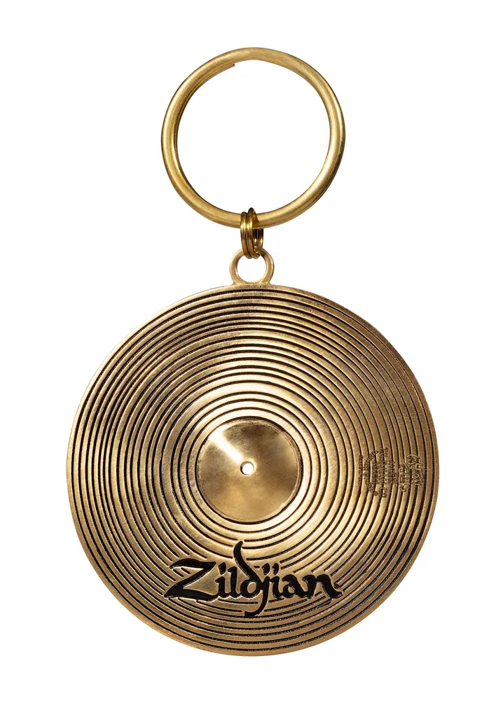 Porte-clés Zildjian gravé couleur bronze, design cymbale réaliste