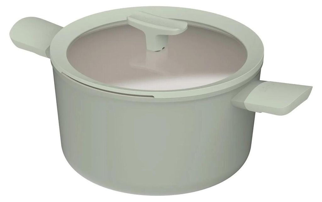 Antihaft-Topf Balance Salbeigrün mit Deckel, 24 x 14 cm Produktbild 