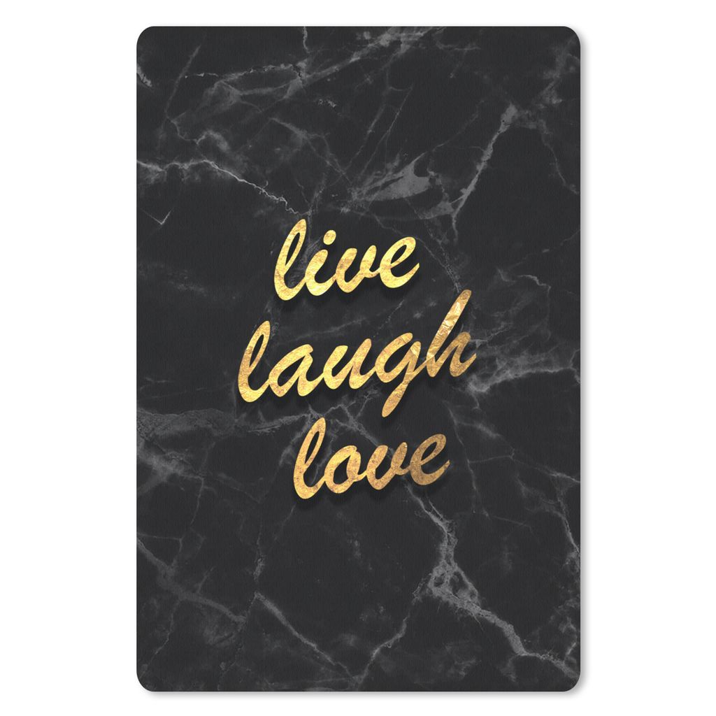 MuchoWow Mauspad Mousepad Zitat - Leben - Liebe - Gold - Marmor 40x60 cm - Mousepads - Maus Mat - Pad - Mausunterlage - Schreibtisch Accesoire