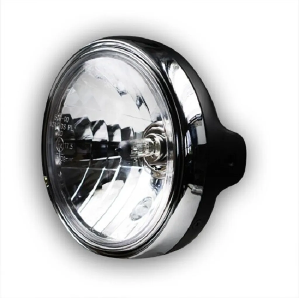 Améliorez votre visibilité moto : phare 7 pouces noir LTD-Style H4 universel
