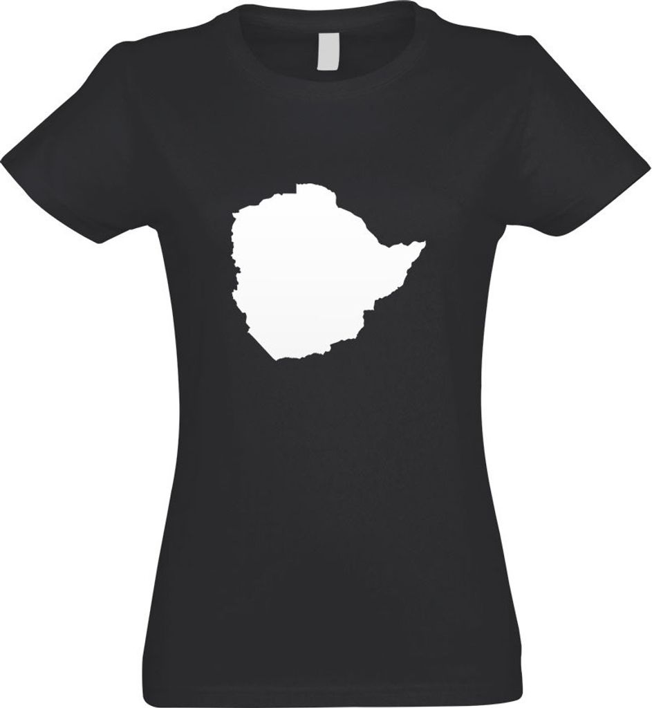 Kiwistar - T-Shirt tailliert - Damen - Graphit - Simbabwe Umriss Kontur - mit Motiv Bedruckt - Funshirt Design - Sport - Freizeit - Damen - XXL