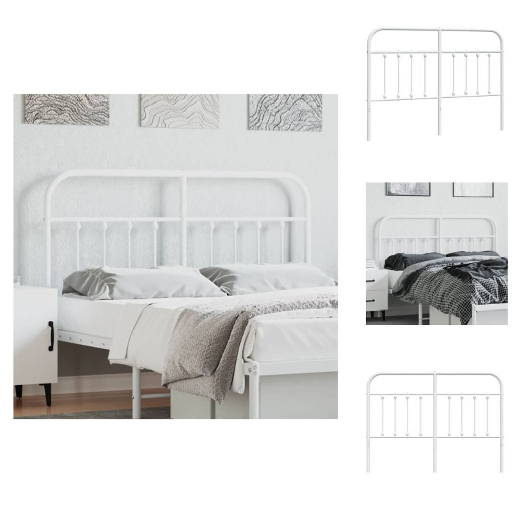 vidaXL Kopfteil Metall Weiß 140 cm - Kopf- & Fußenden