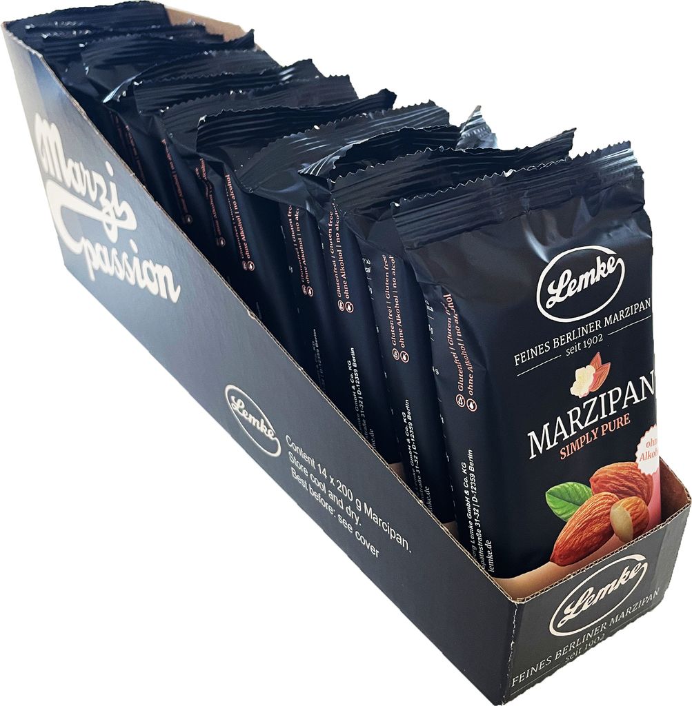 Lemke-Feines Berliner Marzipan; Simply Pure 14 x 200g Produktbild 