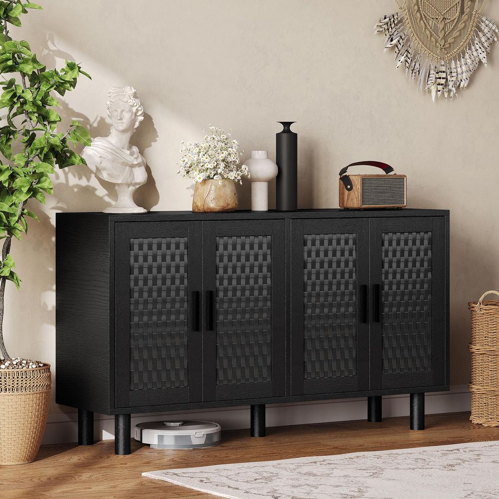 UnboxG Kredens czarny 140x40x80 cm, szafka do Zdjęcie produktu 