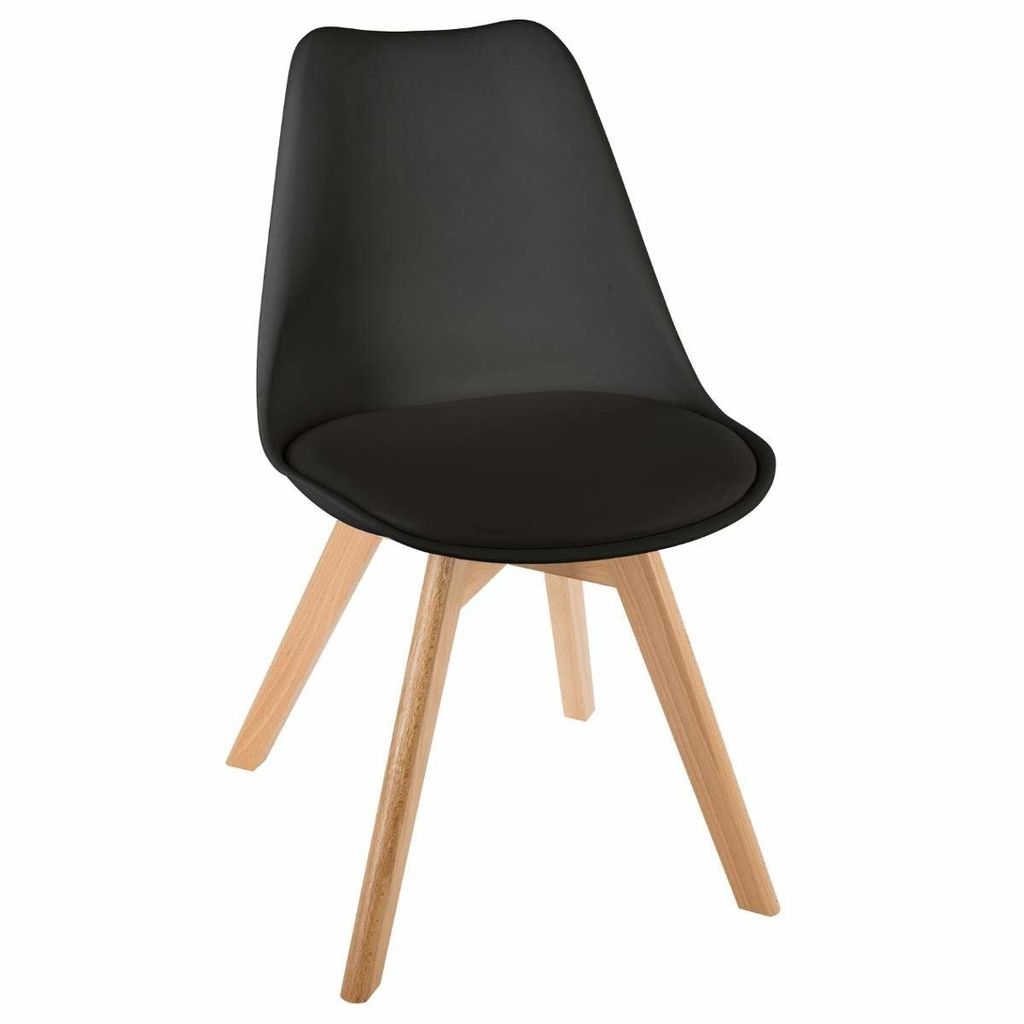 Atmosphera Créateur d'intérieur Gepolsterter Stuhl Baya Polypropylen Polyurethan Holz schwarz braun 81 cm x 48 cm x 55 cm