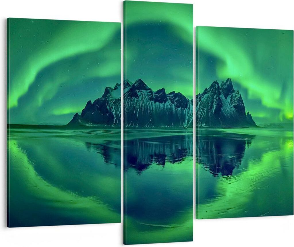 Bild auf Leinwand - Leinwandbild - Berg Gletscher Wasser - 95x80cm - Wand Bild - Wanddeko - Leinwanddruck - Bilder - Kunstdruck - Wanddekoration - ...