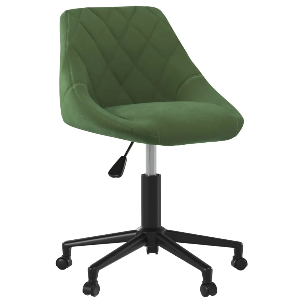 vidaXL Sedia da ufficio girevole in velluto verde scuro