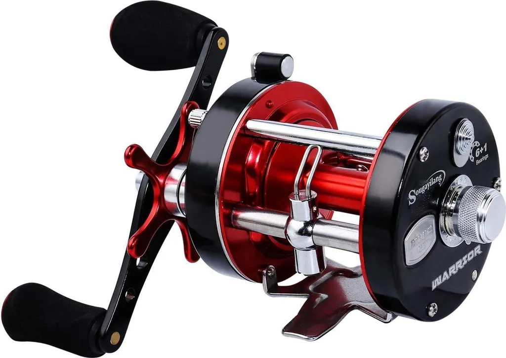 Moulinet Sougayilang Warrior Baitcast 6000 Rouge-Noir pour la Pêche