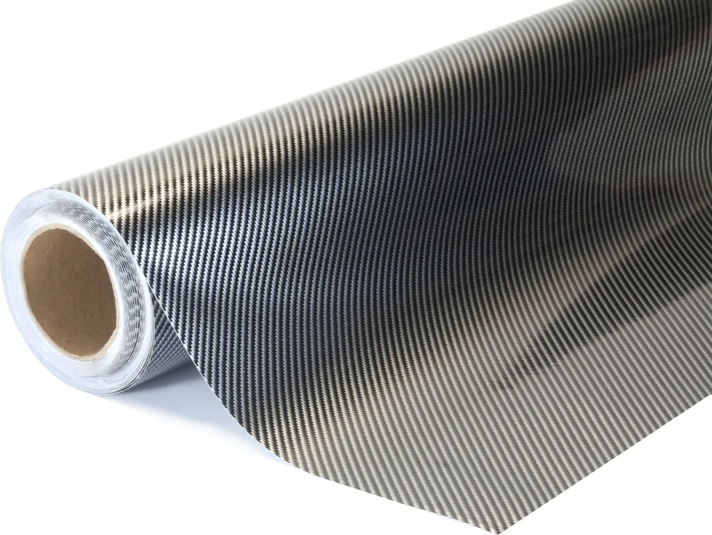Revêtement carbone 2D noir argenté 152x400cm pour intérieur auto