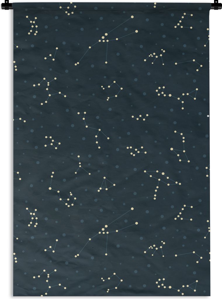 MuchoWow Wandteppich Wandbehang Sterne - Himmel - Muster 60x90 cm Tapisserie Dekoration Wandtuch - Foto-Teppich - Abwaschbar