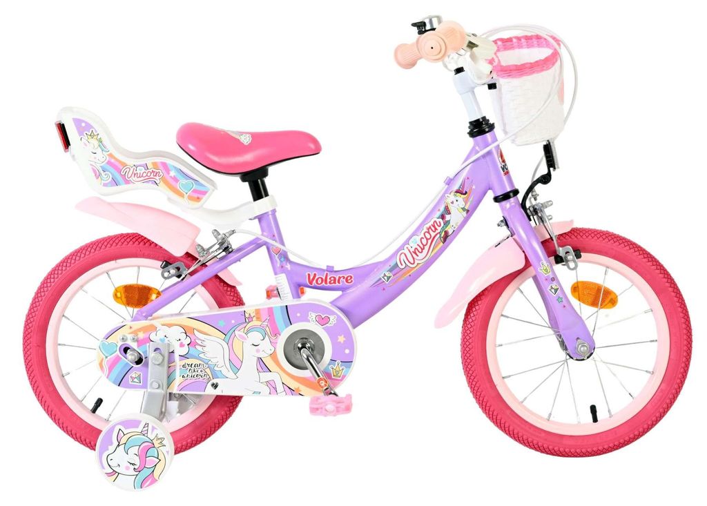 Volare Unicorn Kinderfahrrad 14 Zoll für Mädchen mit zwei Produktbild 
