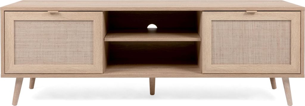 CALICOSY - Meuble TV 2 portes L150 cm - Impression Rotin - Image du produit 