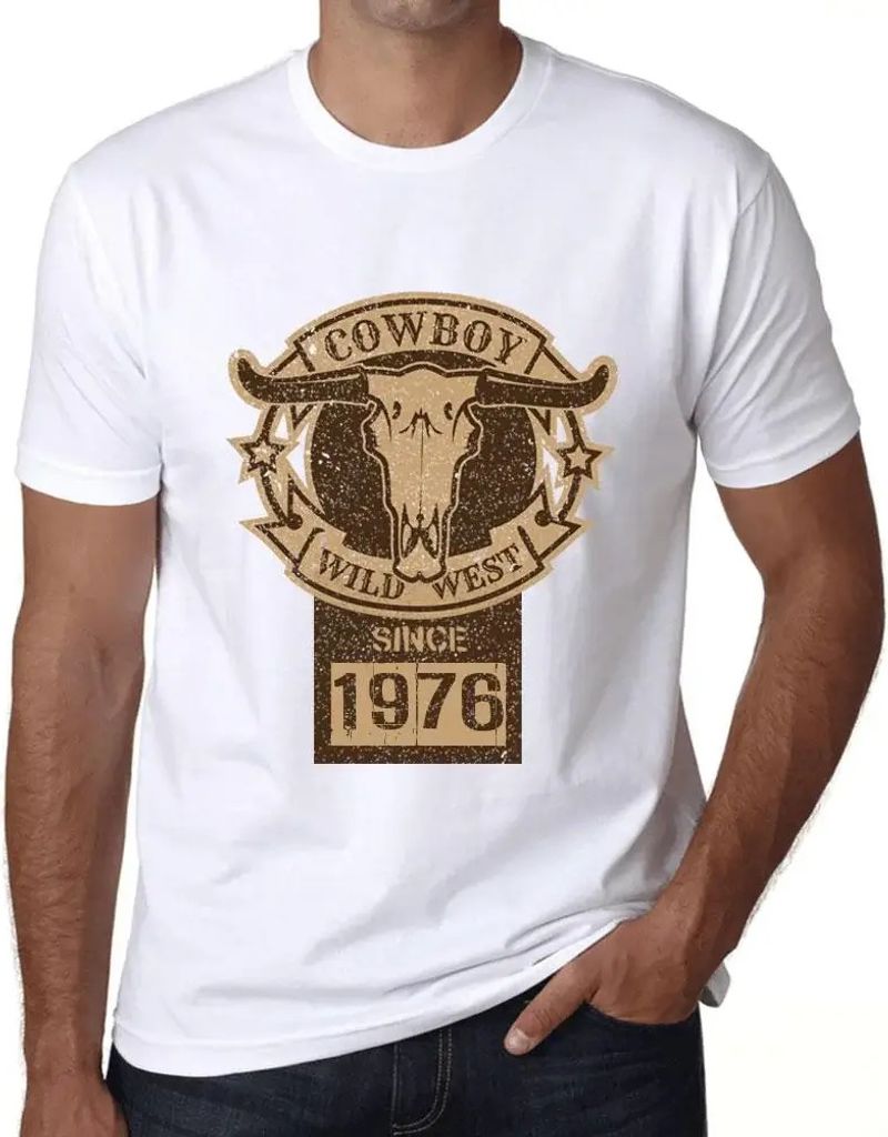 Herren Grafik T-Shirt Wildwest-Cowboy seit 1976 – Wild West Cowboy Since 1976 – Geschenk 48. Geburtstag Jahrestag 48 Jahre Jubiläum 48 Jährig...