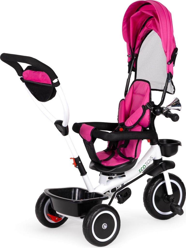 Tříkolka tříkolka otočná sedačka Růžová Ecotoys Obrázek produktu 4