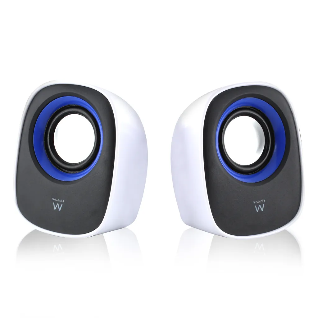 Haut-parleurs Ewent EW3513 5W 2.0 RMS Blanc pour PC et Ordinateur Portable