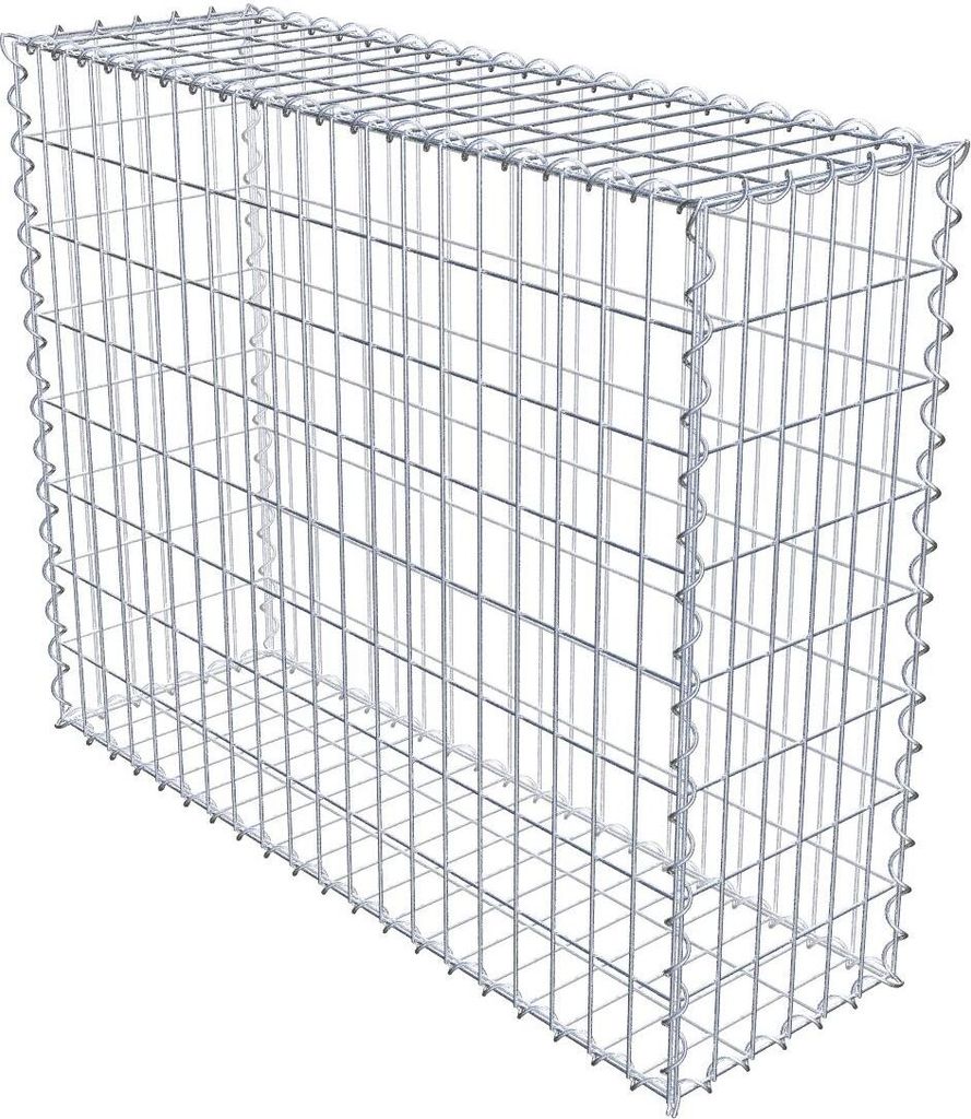 Gabione 100 cm x 80 cm x 30 cm (L x H x T), Maschenweite 5 cm x 10 cm, Spirale