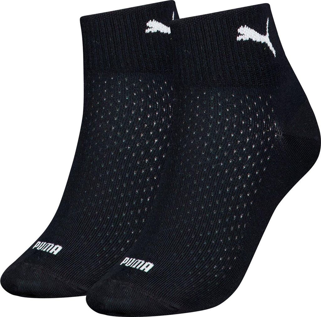 Puma 701225854 2 Units Quarter Kurze Socken 2 Paare Schwarz EU 39-42 Damen Schwarz EU 39-42