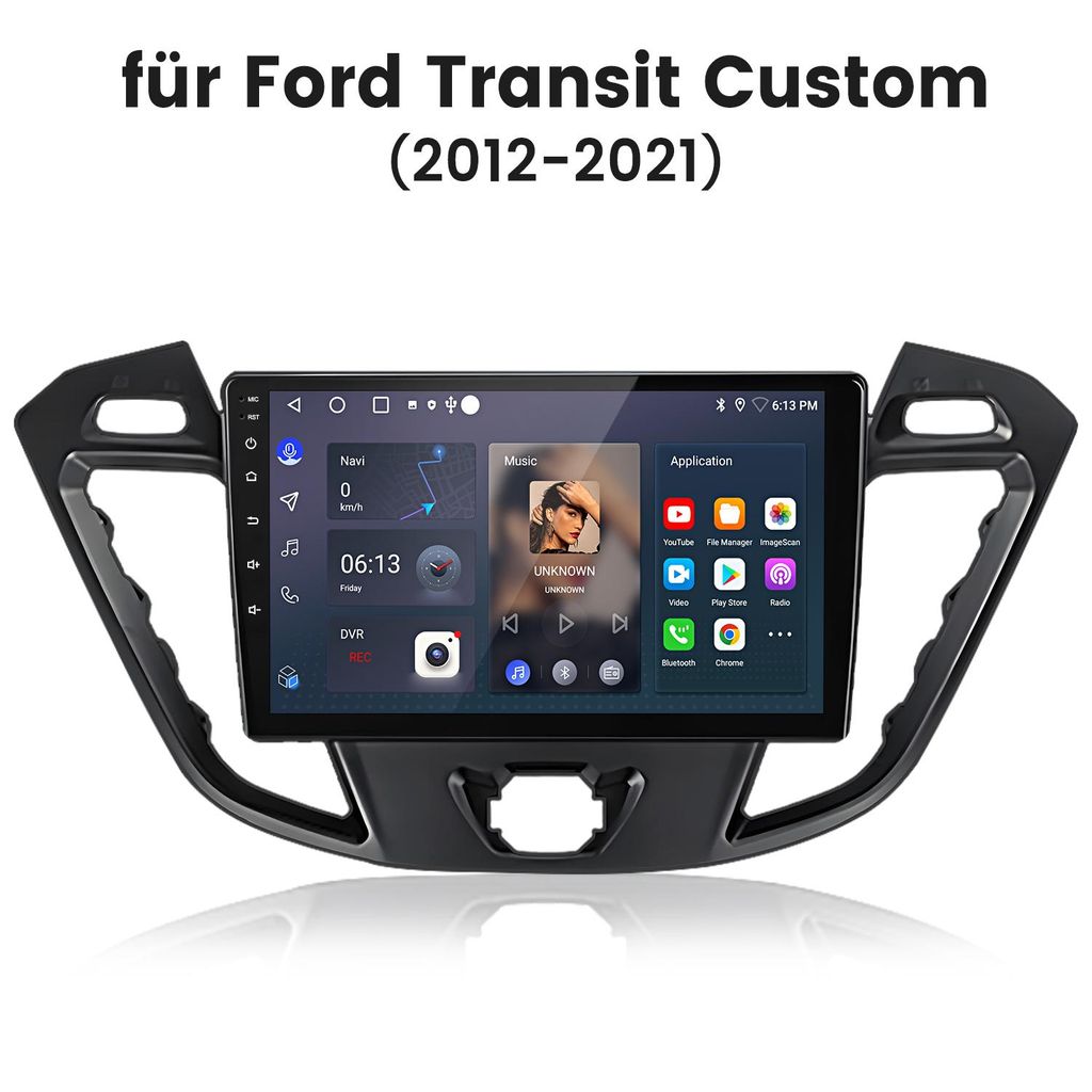 Carplay Für Ford Transit Tourneo Custom 2012-2021 9 Zoll Android 15 Autoradio GPS Navi WIFI BT DAB+ SWC USB 2+64G