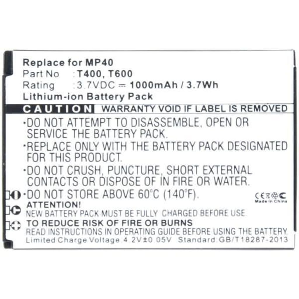 Akku für Aeg Voxtel M400 Li-Ion 3,7 Volt 1000 mAh schwarz
