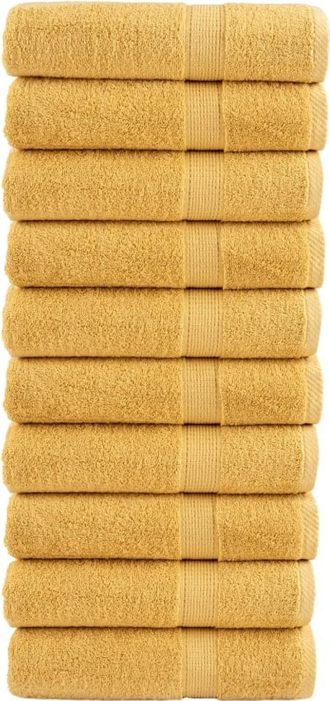 Premium Handtücher SOLUND 10 Stk. Gold 50x100 cm 600 g/m²