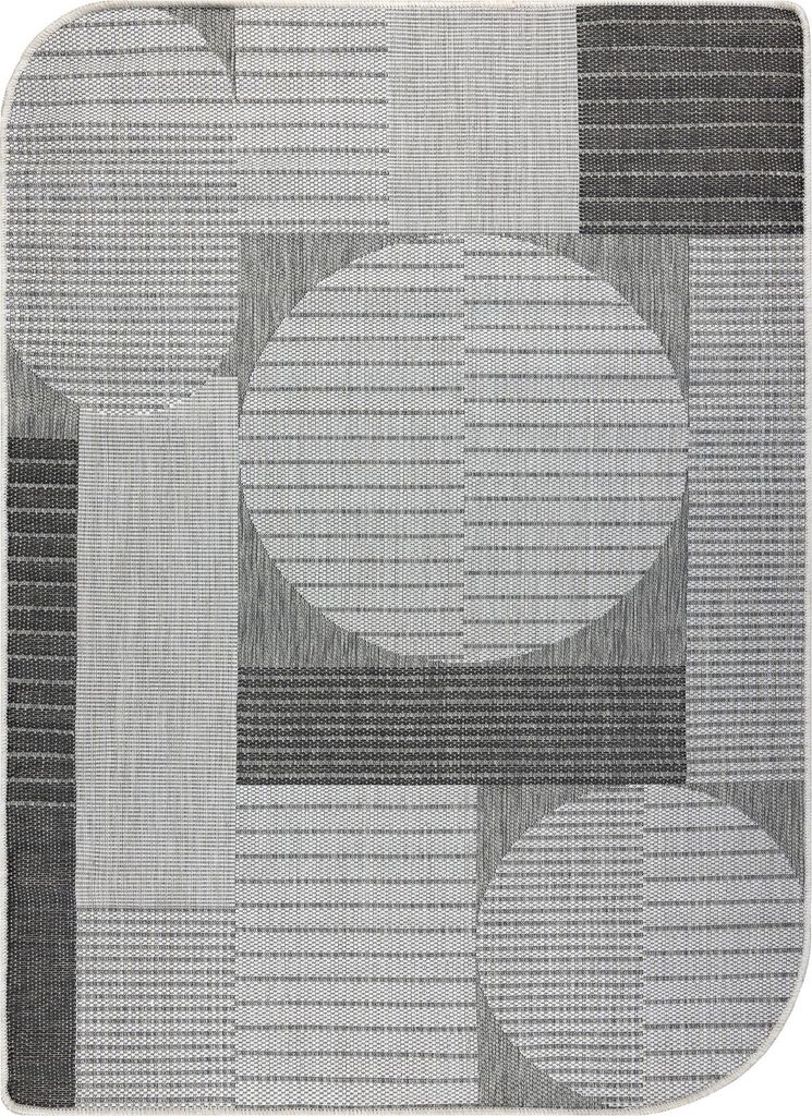 ORGANIC 2769 Sisalteppich Geometrisch Ecru / grau – natürliche, moderne unregelmäßige Form Grau 200x290 cm