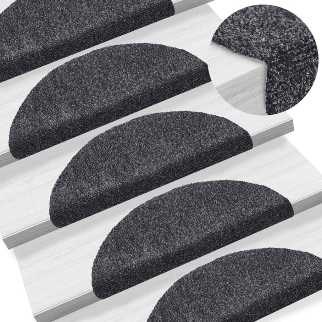 vidaXL Podložky na kroky Samolepiace 15 ks 56x17x3 cm Tmavo Obrázok produktu 