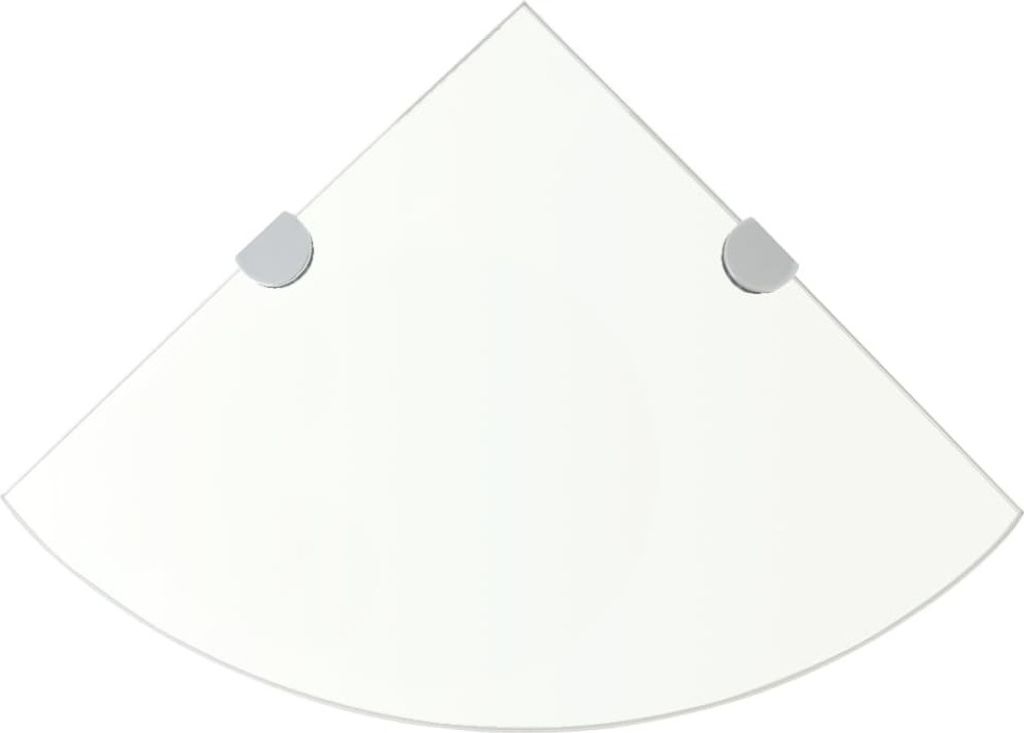Eckablage mit Verchromten Halterungen Glas Transparent 35x35 cm
