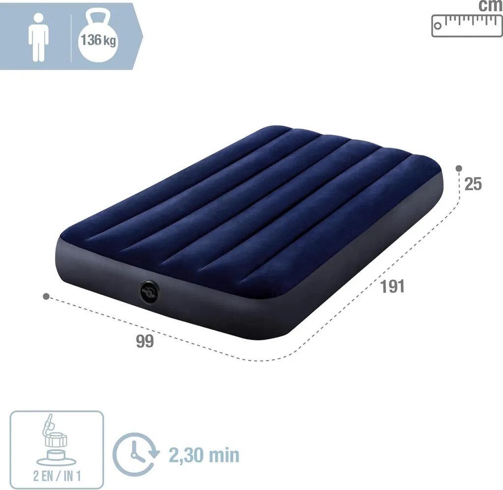 Matelas gonflable camping et maison Intex Classic Downy Twin 191x99cm - 11