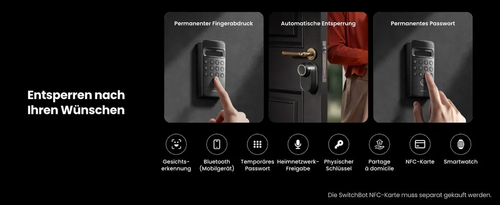 SwitchBot Keypad Vision Noir - Clavier à Code avec Caméra de Sécurité - 8