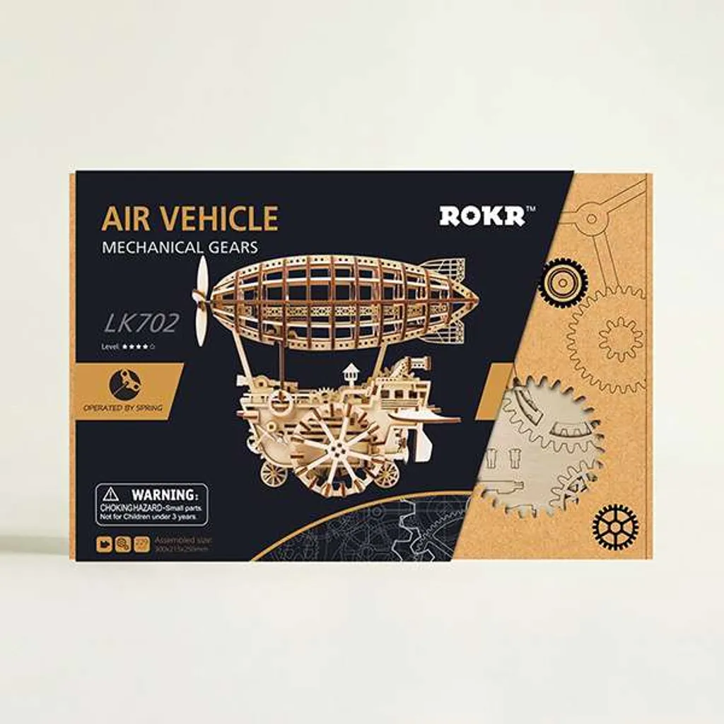 Puzzle 3D Dirigeable en Bois ROKR 349 Pièces Découpe Laser Précise - 16