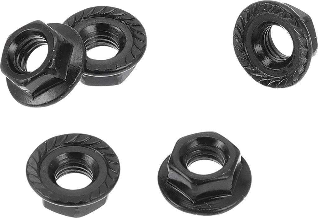 5 Stück M5*0,8 Auto-Flanschmuttern 304 Edelstahl Gerändelte Sechskant-Flanschmuttern Rutschfeste Flanschschwarz für Auto Motorrad