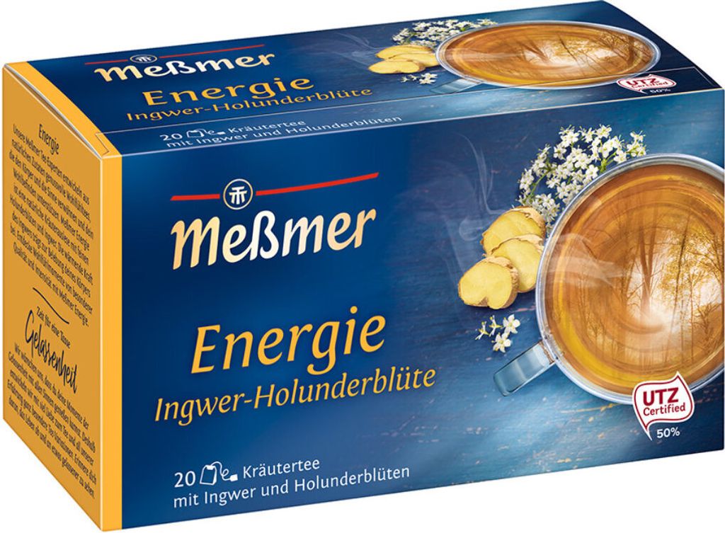 Meßmer Energie Ingwer Holunderblüte genussvoll natürlicher Produktbild 