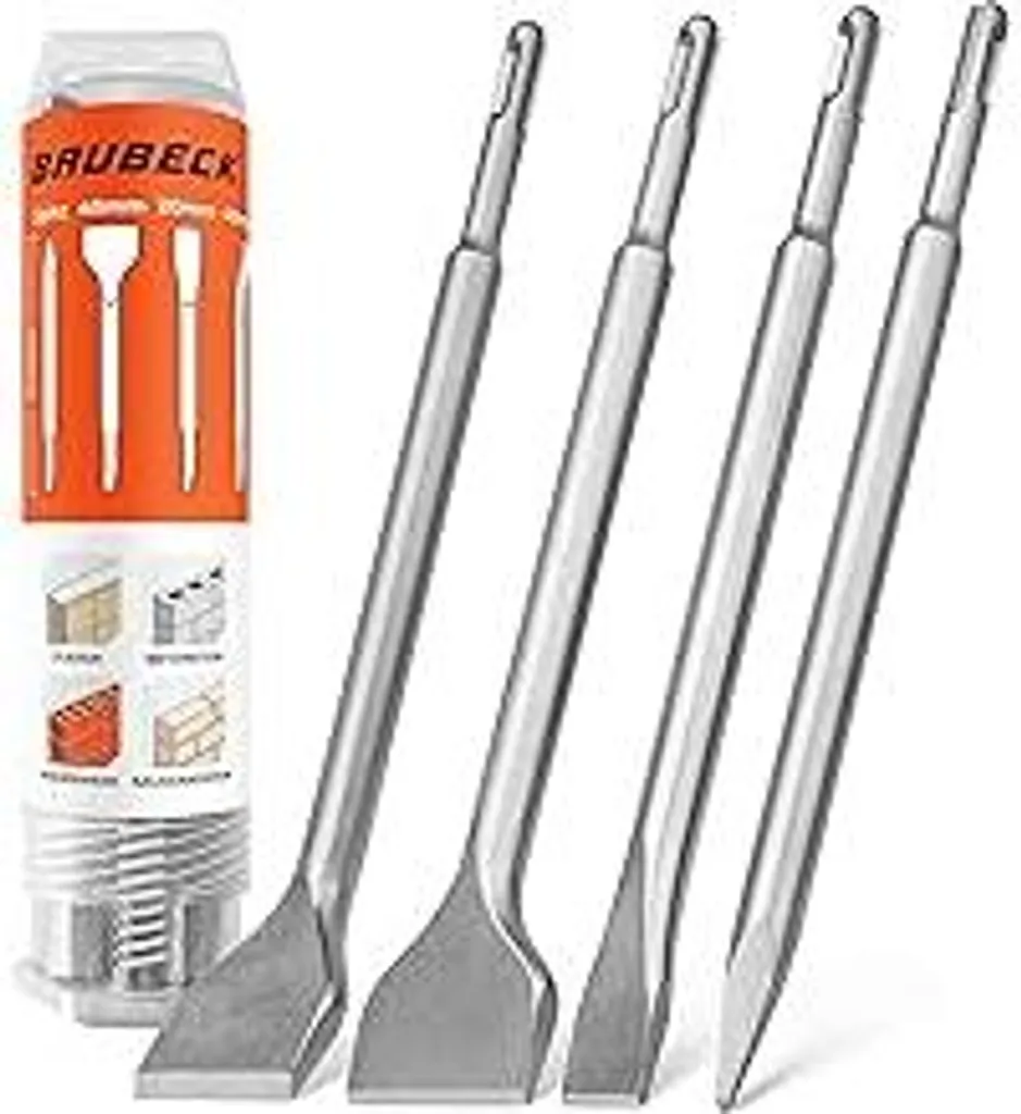 Kit 4 Scalpelli BAUBECK SDS Plus 250mm - Qualità Long Life