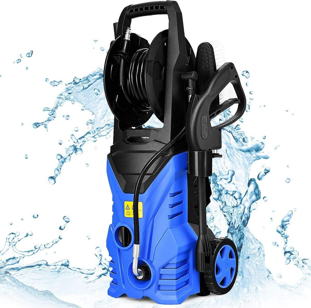 GOPLUS Hochdruckreiniger mit max. Druck 105 Bar & max. Fördermenge 5.0L/min, mit 5m Kabel, mit Gießkanne & Reinigungsbürste, Elektrischer Hochdr...