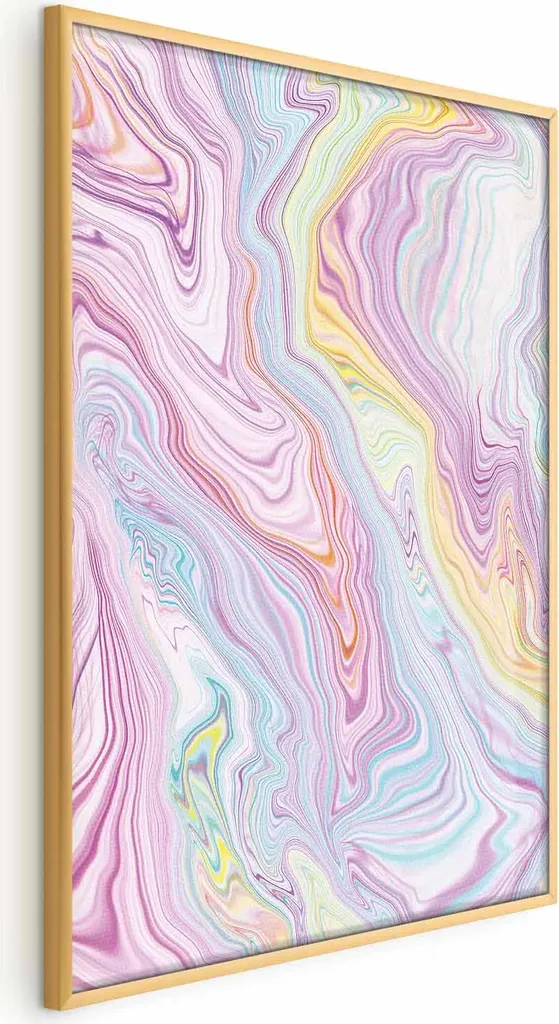 Quadro Moderno 40x60 Sogni Colorati - Cornice Dorata Minimalista