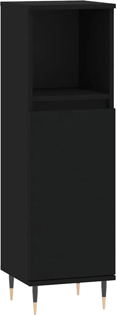 Armadietto Bagno vidaXL Nero 30x30x100 cm | Organizzazione Rapida