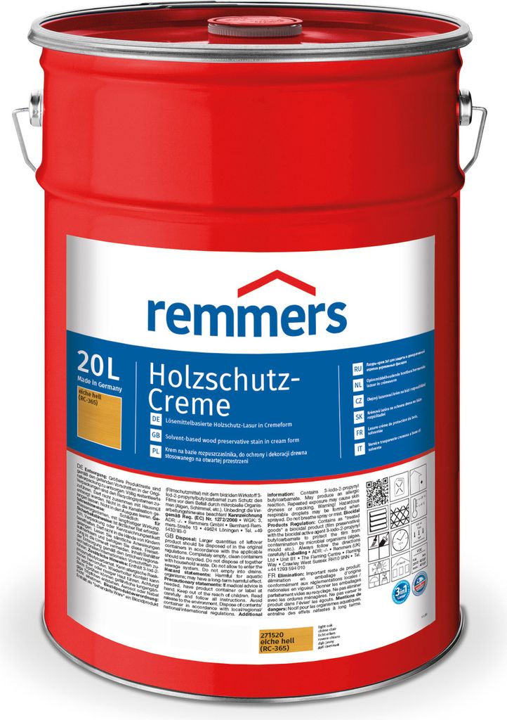 Remmers Holzschutz-Creme 3in1 eiche hell (RC-365) 20 l, Produktbild 
