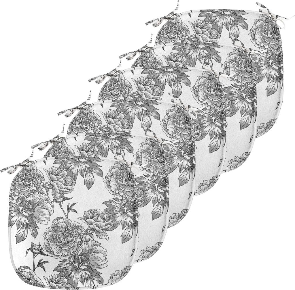 ABAKUHAUS Blumen Polster für Esszimmerstühle, Pflanzen Blossom Spring, Dekoratives wasserfestes Kissen mit Riemen für Küchensitze, 40 cm x 40 c...