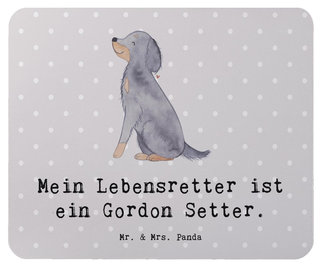Mr. & Mrs. Panda Mouse Pad Gordon Setter Lebensretter - Grau Pastell - Geschenk, Mauspad, Mousepad, Jagdhund, computermatte, computer, Shetter