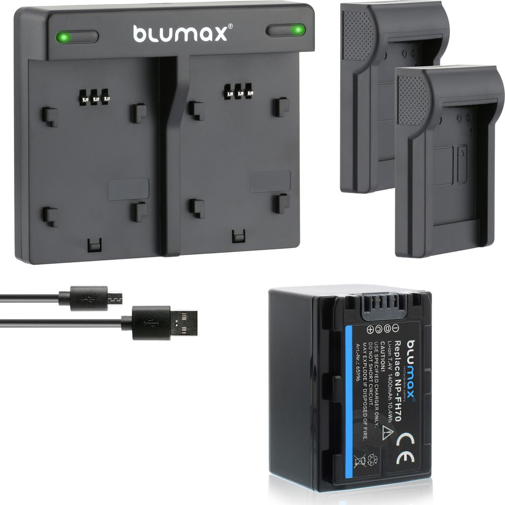 1x Akku + Lader für Sony NP-FH70 NP-FH100 NP-FH40 NP-FH50 NP-FH60 1400 mAh