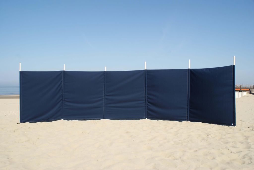 Strandwindschutz 7 m, einfarbig dunkelblau, Polyacryl-Windschutz – 7 m Camping-Windschutz