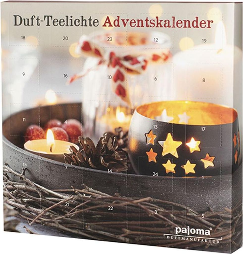 Pajoma Adventskalender 24 Teelichte 6 verschiedene Düfte & Produktbild 