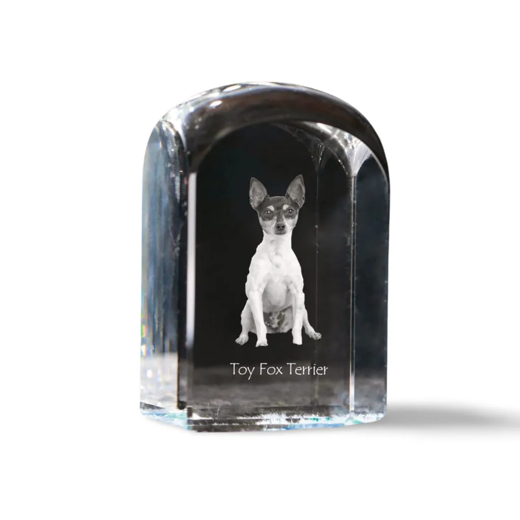 Memoriale Toy Fox Terrier in Cristallo - Ritratto Dog Art-Dog