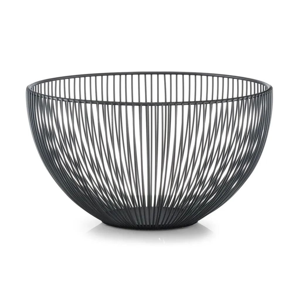 Cesto Frutta Zeller 25x14 Metallo Nero - Portafrutta Cucina Design