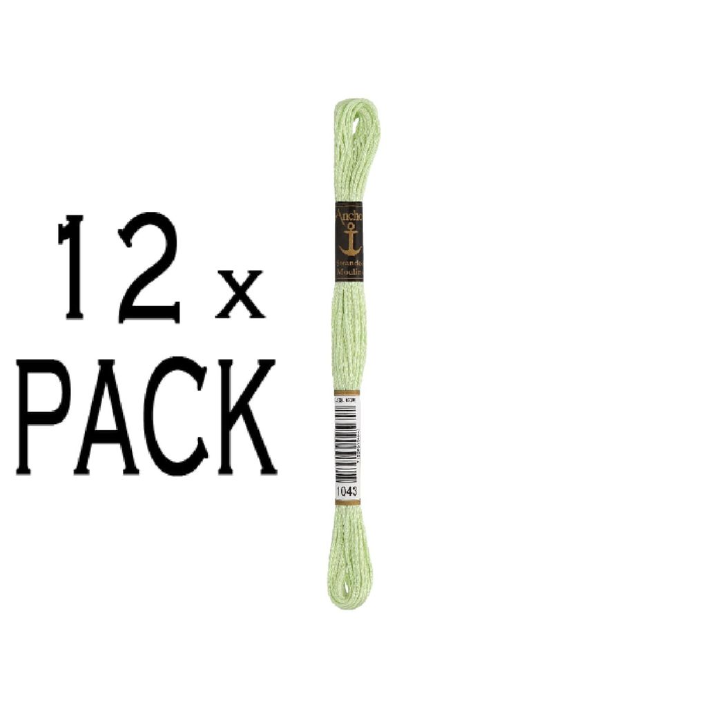 12x Anchor Sticktwist 8m, maigruen, Baumwolle, Farbe 1043, 6-fädig, VPE