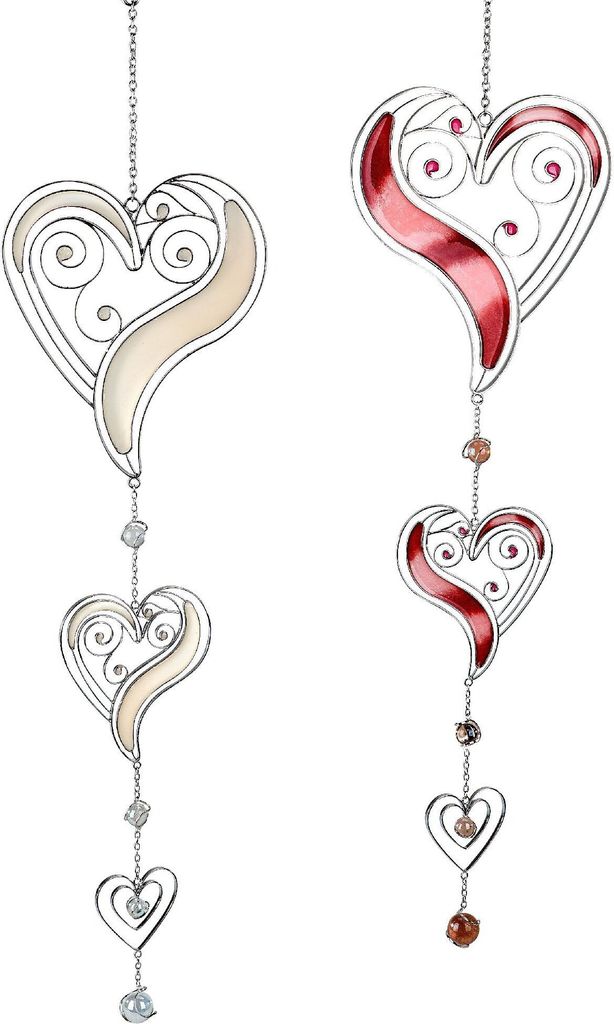 Dekohänger HEARTS mit 3 Herzen in Tiffany Optik L. 70cm Produktbild 