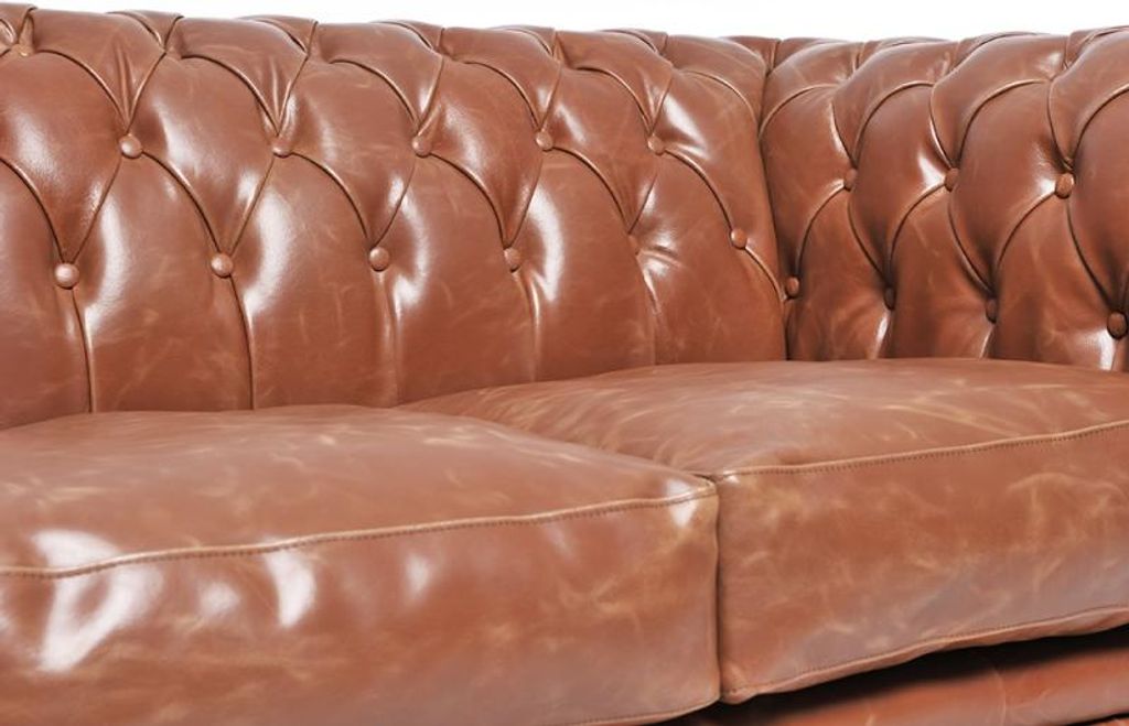 Chesterfield XXL Big Sofa Couchen Ledersofa Sofas Couch 6 Sitzer 300cm Braun Neu