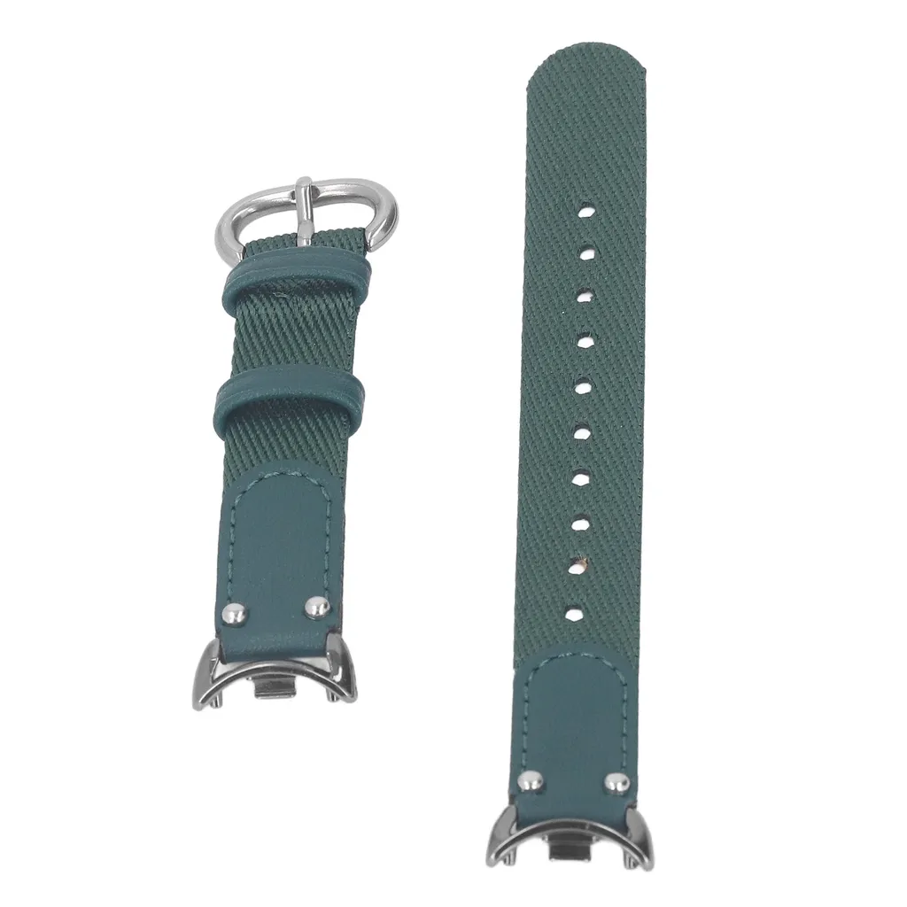 Cinturino Mi Band 8 in Tela e Finto Cuoio - Ricambio Vintage Elegante