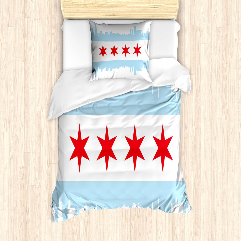 ABAKUHAUS Chicago Skyline Bettbezug Set für Einzelbetten, Produktbild 